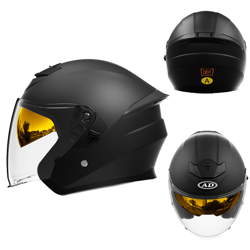 601 DOT Certified Double Visors หมวกกันน็อครถจักรยานยนต์แบบเปิด ABS หมวกกันน็อควิบาก